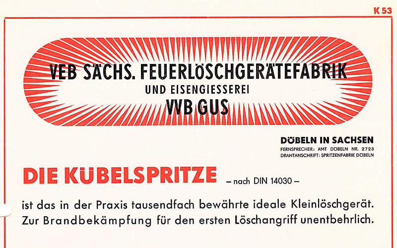 Werbung des Feuerloeschgeraetewerkes Doebeln, Scan: Martin Schramme, 2023