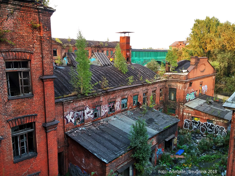 Treugolnik, einst groesste Gummischuh-Fabrik verlassen und verfallen, Foto: Martin Schramme, 2018